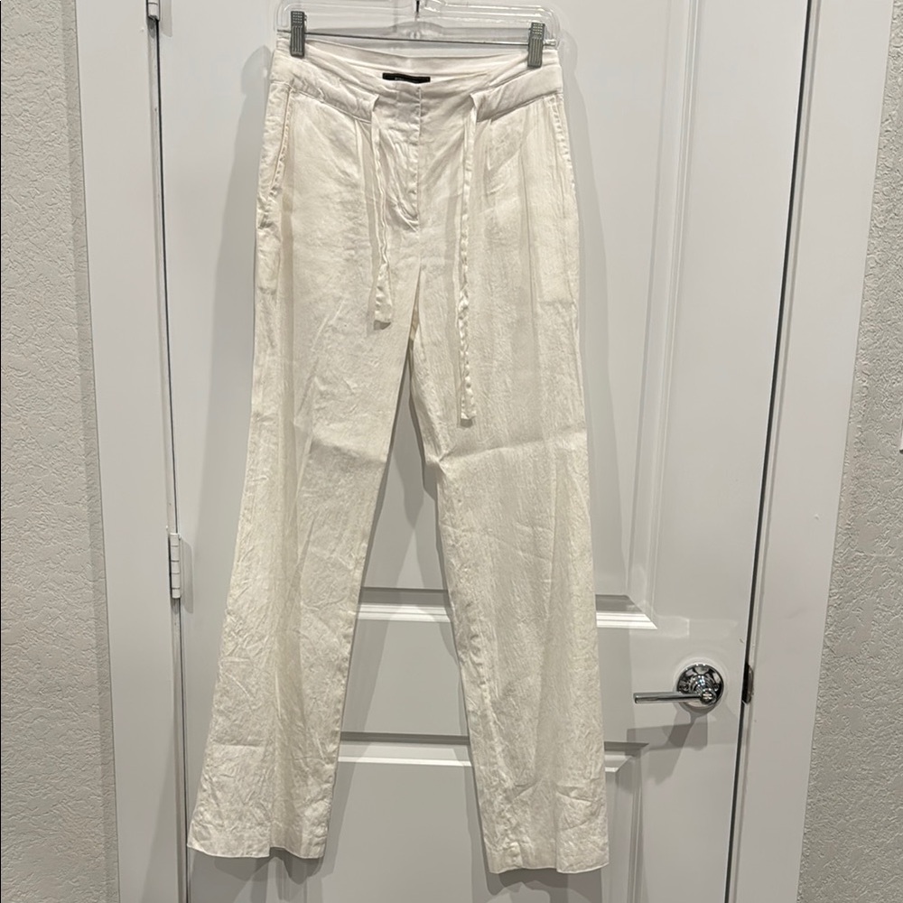 BCBGMaxAzria White Trousers Relaxed Straight-Leg